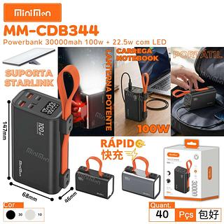 POWERBANK 30000MAH RAPIDO 100W+22.5W COM LED MINIMEN