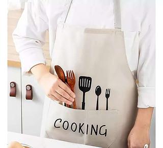 AVENTAL DE COZINHA COM BOLSO ALÇAS IMPERMEÁVEL MADE BASICS
