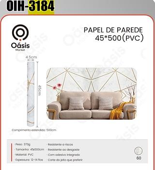 PAPEL DE PAREDE 45*500 (PVC) OÁSIS MARKET