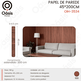 PAPEL DE PAREDE 45*200CM OÁSIS MARKET