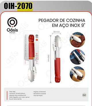 PEGADOR DE COZINHA EM AÇO INOX 9" OÁSIS MARKET