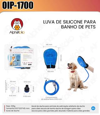 LUVA DE SILICONE PARA BANHO DE PETS ALPHAKOKO