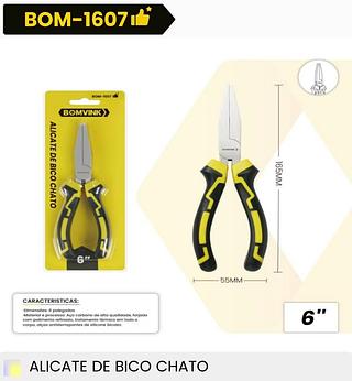 ALICATE DE BICO CHATO 6" BOMVINK
