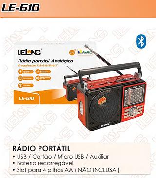 RADIO PORTATIL ANALOGICO FREQUENCIA FM/AM/SW LELONG