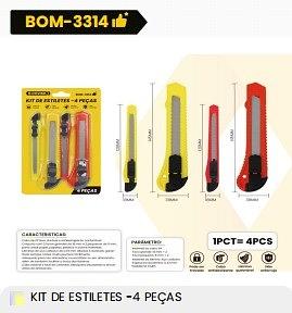 KIT DE ESTILETES - 4 PEÇAS BOMVINK
