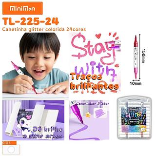CANETINHA ACRILICA COLORIDA 24 CORES MINIMEN