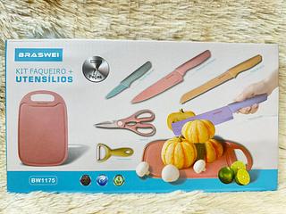 KIT DE FAQUEIRO+UTENSILIOS 7 PEÇAS BRASWEI