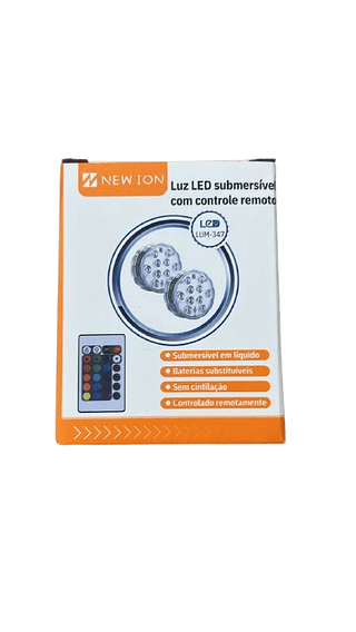 LUZ LED SBMERSIVEL COM CONTROLE REMOTO NEWÍON
