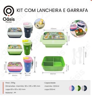 KIT COM LANCHEIRA E GARRAFA OASIS MARKET
