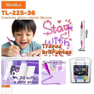 CANETINHA ACRILICA COLORIDA 36 CORES MINIMEN