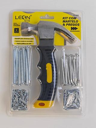 KIT COM MARTELO E PREGOS LEON GTS