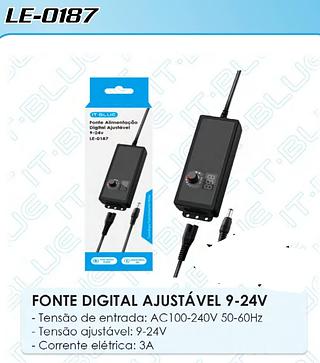 FONTE DE ALIMENTACAO DIGITAL AJUSTAVEL 9-24V IT-BLUE