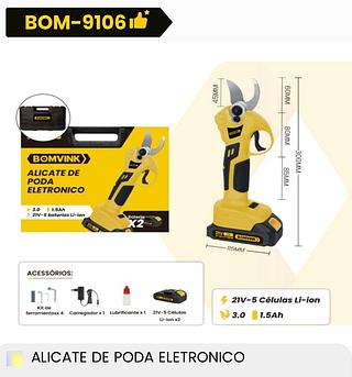 ALICATE DE PODA ELETRONICO BOMVINK