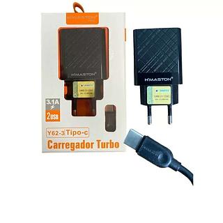 CARREGADOR TURBO 3.1A 2USB HMASTON PRO