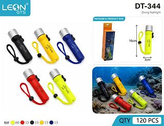 LANTERNA PROFISSIONAL PARA MERGULHAR COM PILHA LEON GTS