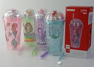 COPO BOLHA LED 450ML MATERIAL PLASTICO TOMATE