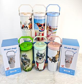 27OZ/800ML COPO TERMICO 30 PET DOGS KEEP HOT (CAIXA AZUL)