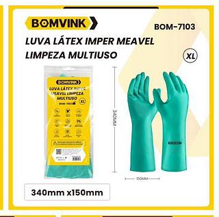 BOM-7103 LUVA LATEX IMPERMEAVEL PARA LIMPEZA MULTIUSO BOMVINK