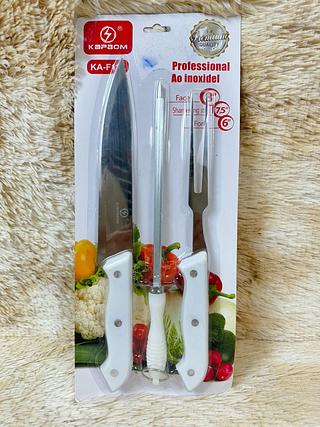 KIT PARA CHURRASCO AÇO INOXIDAVEL KAPBOM