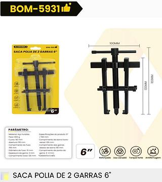 SACA POLIA DE 2 GARRAS 6'' BOMVINK