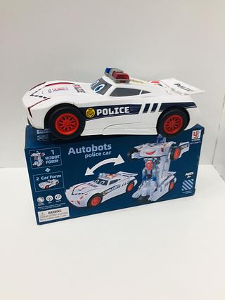 MINI CARRO ROBO COM LUZ E SOM AUTOBOTS POLICE CAR