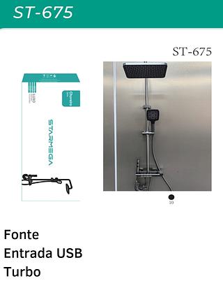 KIT CHUVEIRA ELETRICO FONTE ENTRADA USB TURBO STARMEGA