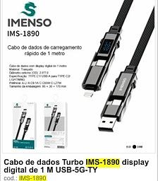 RAPIDO CABO DE CARREGAMENTO 65W TURBO IMENSO