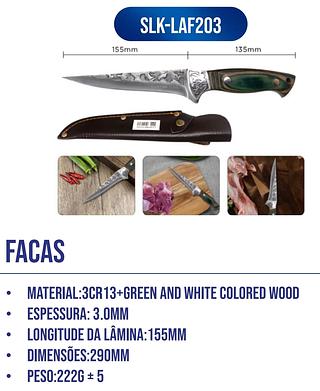 FACA COM BAINHA E CABO ANTIDERRAPANTE AÇO INOX LUATEK
