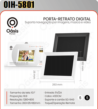 PORTA-RETRATO DIGITAL WIFI OASIS