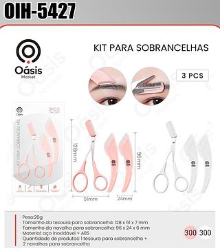 KIT PARA SOBRANCELHAS 3 PEÇAS OASIS MARKET