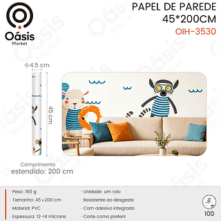PAPEL DE PAREDE 45*200CM OÁSIS MARKET