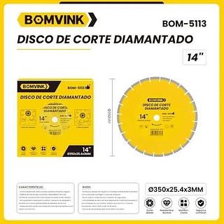 DISCO DE CORTE DIAMANTADO 14'' BOMVINK