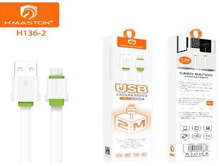 CABO DE DADOS E CARGA USB 4.8A MAX 2M HMASTOn