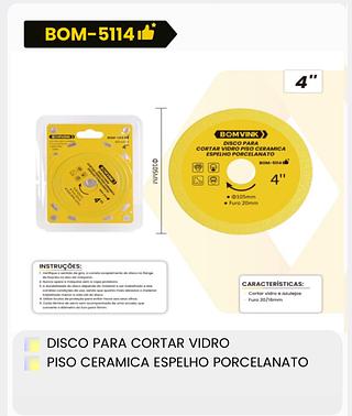 DISCO PARA CORTAR VIDRO, PISO, CERAMICA, ESPELHO, PORCELANATO
