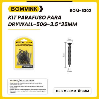 KIT PARAFUSO PARA DRYWALL-50G-3.5*35MM BOMVINK