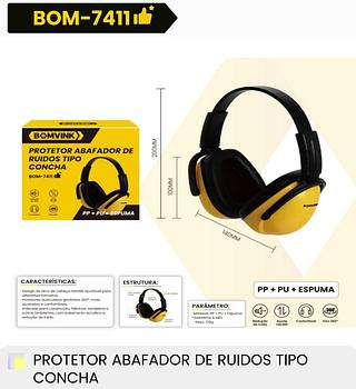 PROTETOR ABAFADOR DE RUIDOS TIPO CONCHA BOMVINK