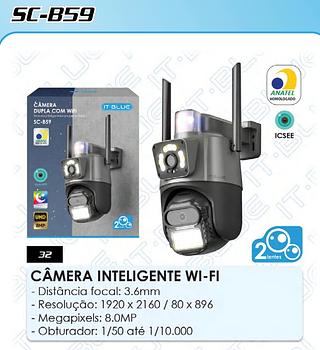 CAMERA DUPLA COM WIFI INTELIGENTE SENSORES IT-BLUE