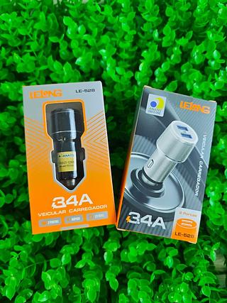 FONTE VEICULAR PARA CELULAR 3.1A LELONG