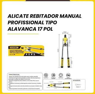 ALICATE REBITADOR MANUAL PROFISSIONAL TIPO ALAVANCA 17POLEGADAS BOMVINK