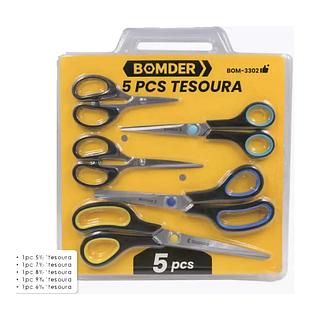 KIT DE TESOURAS 5 PEÇAS BOMVINK