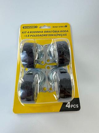 KIT 4 RODINHA GIRATORIA 1.5P 20KG/PEÇAS BOMVINK