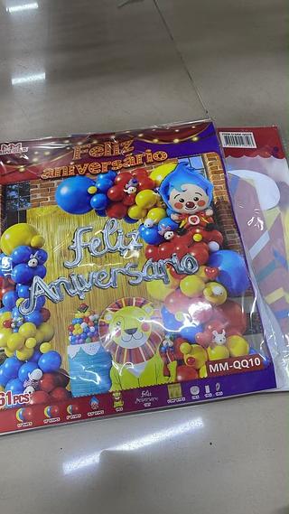 PACOTE DE BALÕES FELIZ ANIVERSARIO 68PCS MINIMEN
