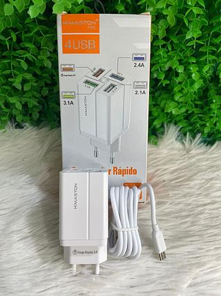 CARREGADOR RAPIDO V8 4USB 9.1A HMASTON PRO