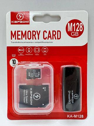 CARTAO DE MEMORIA 128GB CARD 10CLASSES KAPBOM