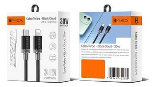 CABO TURBO - BLACK CLOUD USB-C / LIGHTNING HREBOS PREMIUM