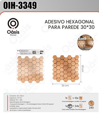 ADESIVO HEXAGONAL PARA PAREDE 30*30 OASIS