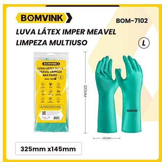 BOM-7102 LUVA LATEX IMPERMEAVEL PARA LIMPEZA MULTIUSO BOMVINK