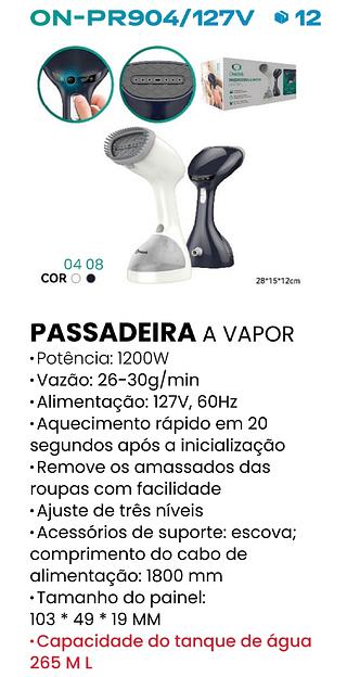 PASSADEIRA A VAPOR PORTATIL ONISTEK