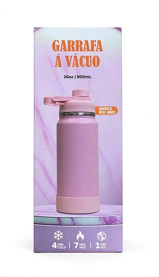 GARRAFA A VÁCUO AÇO INOXIDÁVEL DE ALTA QUALIDADE 800ML