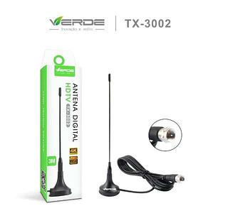 ANTENA DIGITAL HDTV 3M VERDE